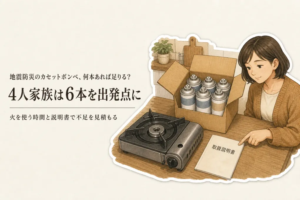 カセットコンロのボンベは何本必要？4人家族の備蓄6本を出発点に数える方法