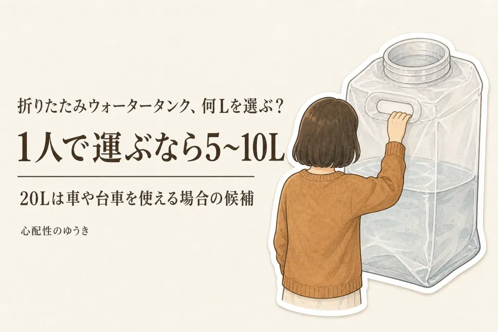 楽天でレビュー数が多い折りたたみウォータータンクを比較｜1人で運ぶ容量と蛇口の選び方