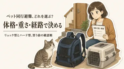 ペット同行避難のキャリーはリュック型とハード型のどちら？猫・犬別の選び方