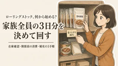 ローリングストックのやり方｜家族の人数に合わせて3日〜1週間分を備える手順