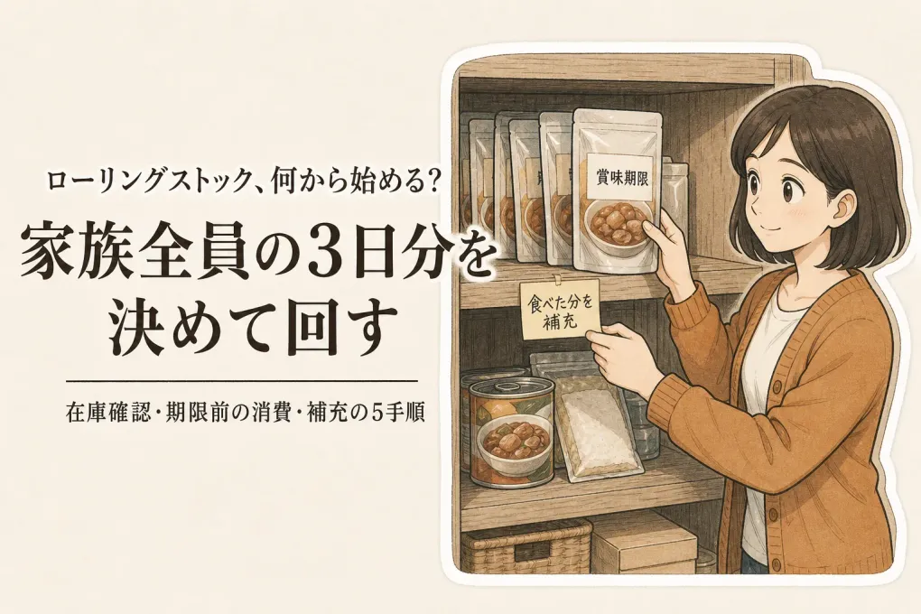 ローリングストックのやり方｜家族の人数に合わせて3日〜1週間分を備える手順