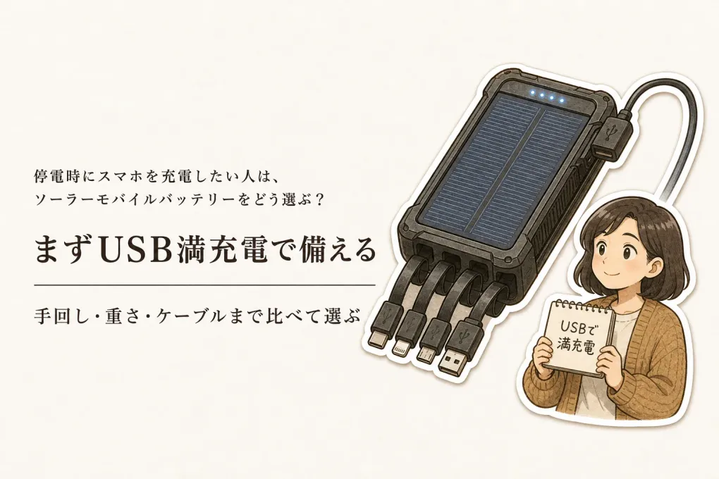 楽天でレビュー数が多いソーラーモバイルバッテリー5選｜停電時のスマホ充電は手回し機能と何を比べる？