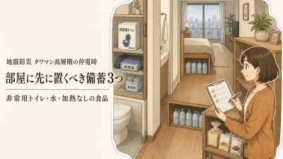 タワーマンション高層階の停電対策｜断水・エレベーター停止を前提に部屋へ置く備蓄