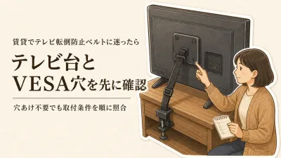 楽天でレビュー数が多いテレビ転倒防止ベルト5選｜賃貸で穴を開けずに固定できるか比べる