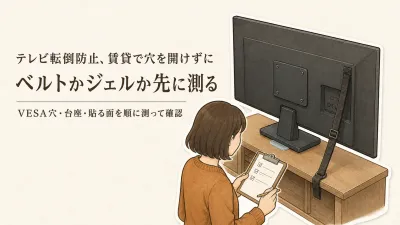 テレビ転倒防止ベルトと耐震ジェルの違い｜賃貸で穴を開けずに選ぶ方法