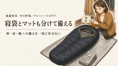 冬の停電でアルミシートだけで寝られる？防災用寝袋・断熱マットが必要か判断する方法